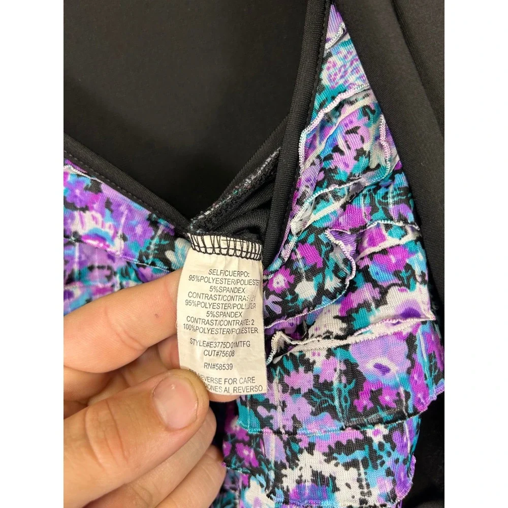 Floral Ruffle Party Dress Speechless Kid Size 16 Purple Black Shrug E3775D01MTFG